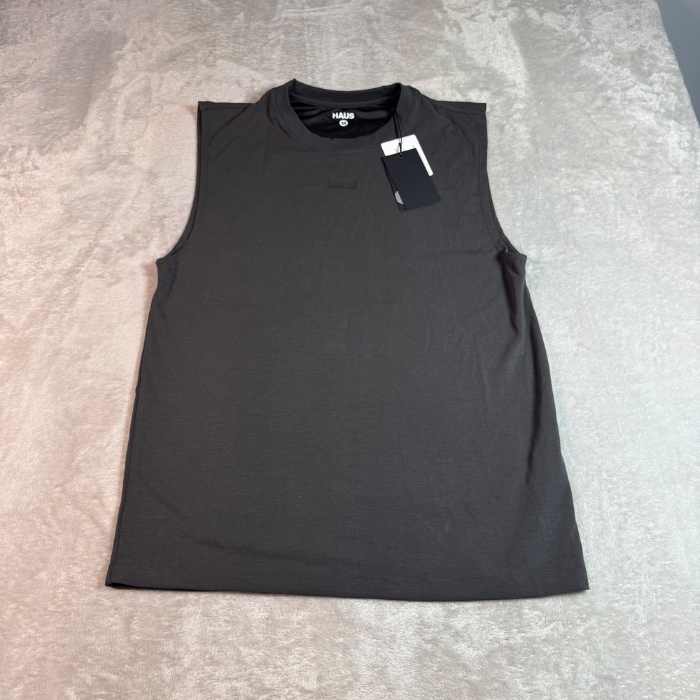 NWT HAUS Mens Core Sleeveless Athletic Tank M Gray Muscle Activewear